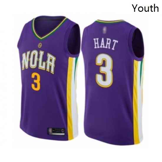 Youth New Orleans Pelicans 3 Josh Hart Swingman Purple Basketball Jersey City Edition